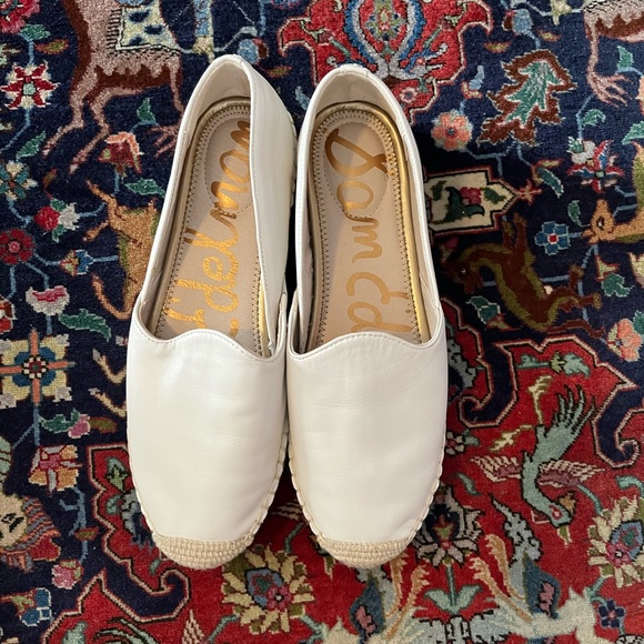 Sam Alderman Espadrille OFF White  Leather Flats size 9 they’re so beautiful 🤩 - Picture 1 of 8